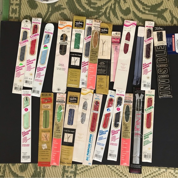 Vintage Lot Of 24 Assorted J & P Coats Talon Etc. Zippers NOS - Picture 13 of 15